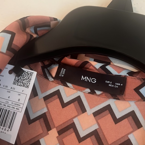 NWT MANGO Leonarda Geometric Print Wrap Dress - Picture 3 of 4